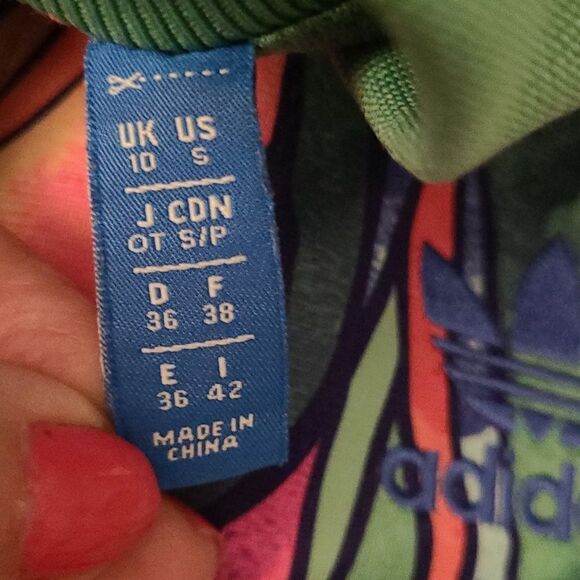 FARM Rio x ADIDAS ZIP TRACK JACKET BANANAS PRINT GREEN PINK S SMALL - Picture 3 of 8